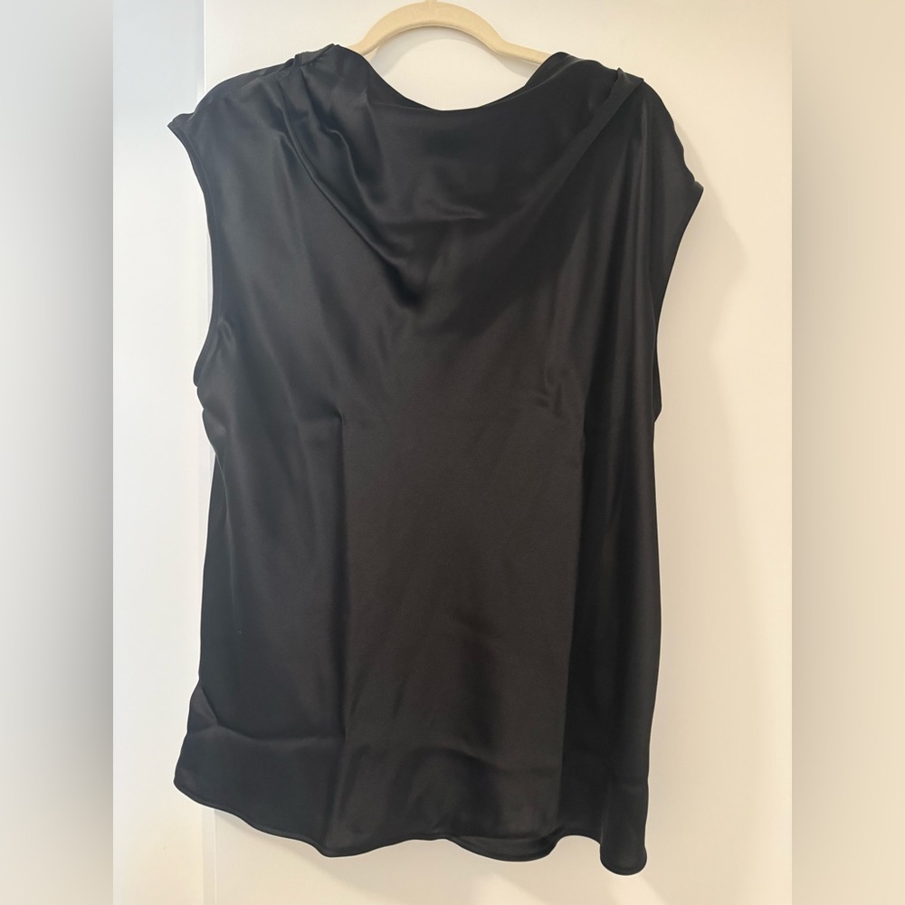 LOFT black cowl neck silk-effect blouse, XL